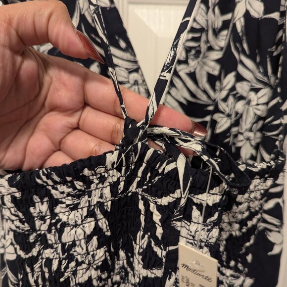 Madewell Smocked Halter Midi Dress in Poplin - Picture 10 of 10